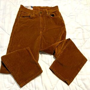 Marine Layer Vintage Straight Brown Corduroy Pants Sz 25 High Waisted Neutral